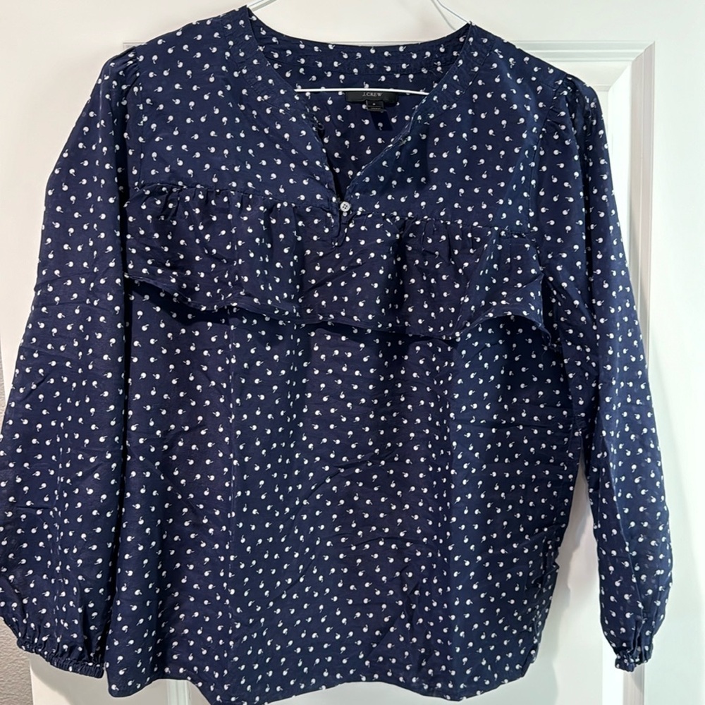 JCrew ruffle trim top